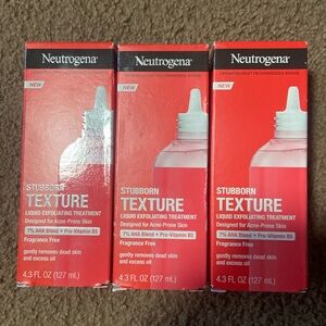 Neutrogena New Set of 3 Stubborn Texture Exfoliating Treatment Acne Prone Skin